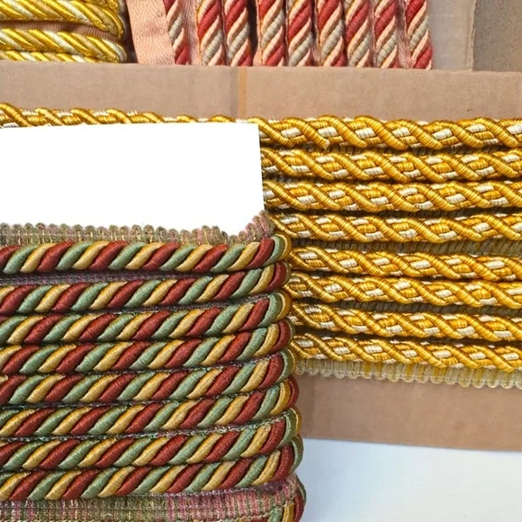 28 Yds. Upholstery Cording Twist Lip Cord New Sewing Trims Grouping - Picture 2 of 7